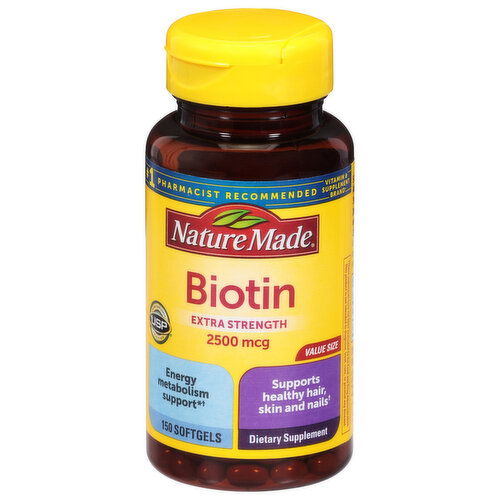 Nature Made Biotin, Extra Strength, 2500 mcg, Softgels, Value Size