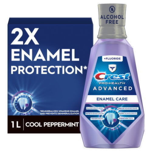 Crest Pro Health Advanced Enamel Care Mouthwash, Alcohol Free, Strengthens Enamel, Mint