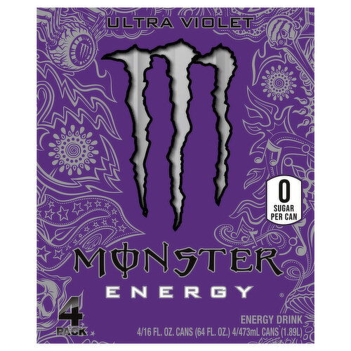 Monster Energy 4 Pack Ultra Violet Energy Drink