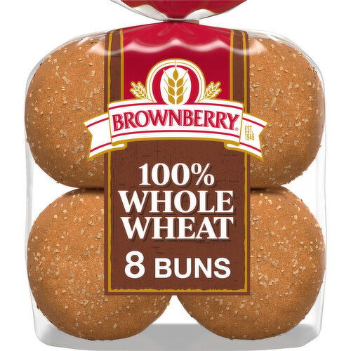Brownberry Whole Wheat Buns, 8 count, 16 oz