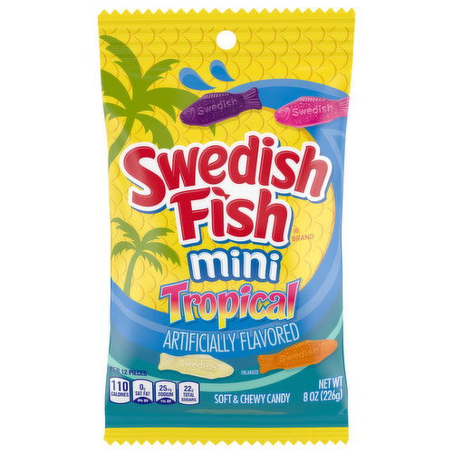 Swedish Fish Candy, Soft & Chewy, Tropical, Mini