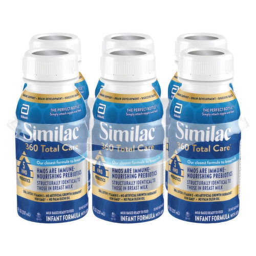 Similac 360 Total Care Infant Formula with Iron, Milk-Based, Ready to Feed