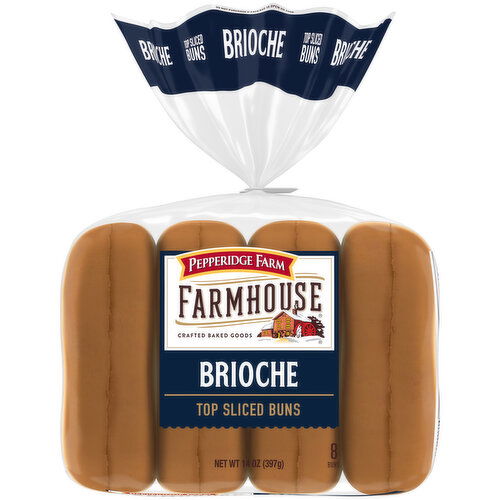 Pepperidge Farm Farmhouse Buns, Top Sliced, Brioche