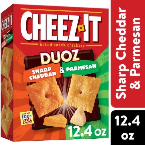 Cheez-It Duoz Cheese Crackers, Sharp Cheddar and Parmesan