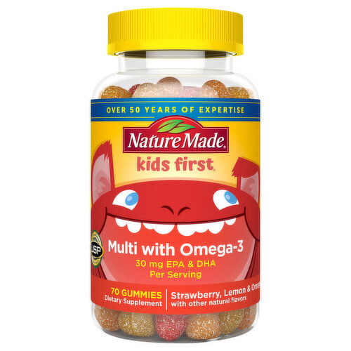 Nature Made Kids First Multi with Omega-3, 30 mg, Gummies, Strawberry, Lemon & Orange