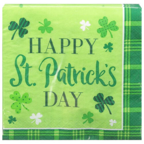 Party Creations Napkins, Patterned Shamrocks, St. Patrick's Day, 2 Ply