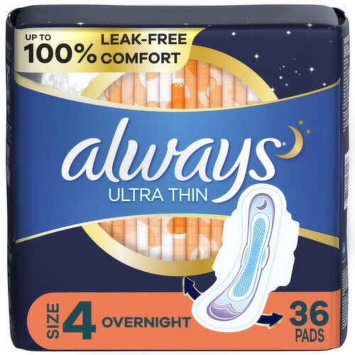 Always Ultra Thin Always Ultra Thin Pads with Flexi-Wings, Size 4, 36 CT