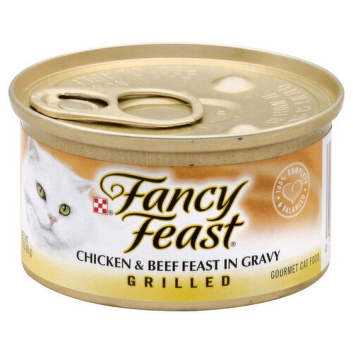 Fancy Feast Cat Food, Gourmet, Grilled, Chicken & Beef Feast in Gravy