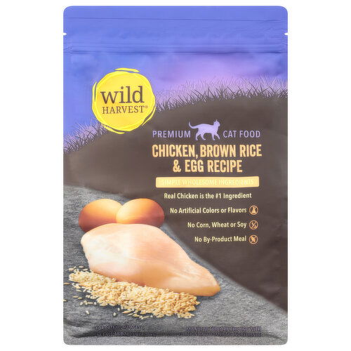 Wild Harvest Cat Food, for Cats of all Ages, Premium, Chicken, Brown Rice & Egg Recipe,