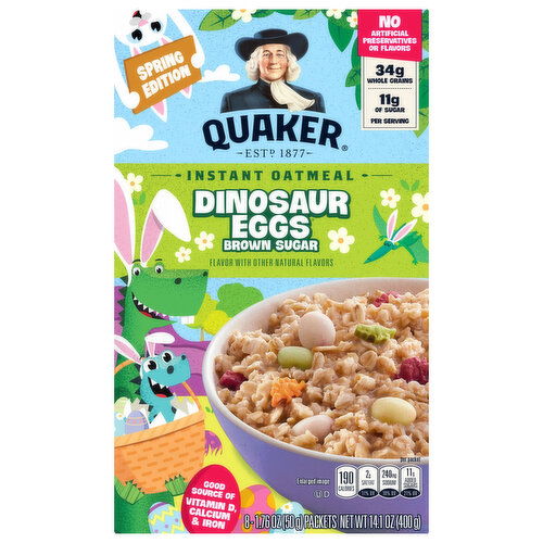 Quaker Dinosaur Eggs Brown Sugar Instant Oatmeal