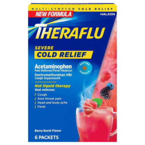 Theraflu Cold Relief, Severe, Packets, Berry Burst Flavor