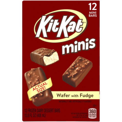 Kit Kat Frozen Dairy Dessert Bars, Wafer with Fudge, Minis