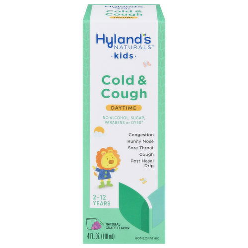 Hyland's Naturals Cold & Cough, Daytime, Kids, Natural Grape Flavor