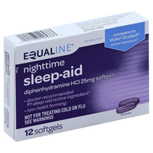 Equaline Sleep Aid, Nighttime, 25 mg, Softgels