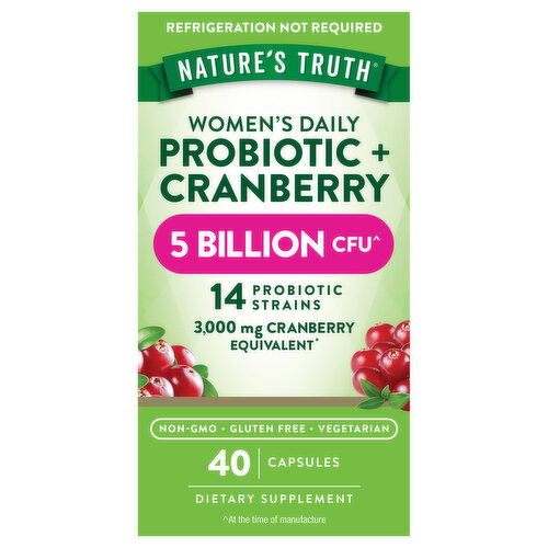Nature's Truth Capsules 3000 mg Women's Daily Probiotic + Cranberry