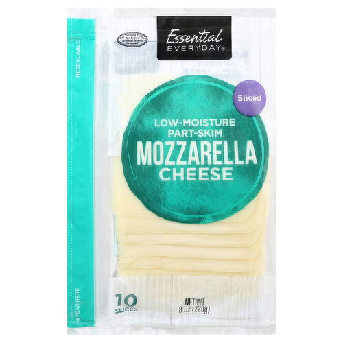 Essential Everyday Cheese, Part-Skim, Mozzarella, Low-Moisture, Sliced