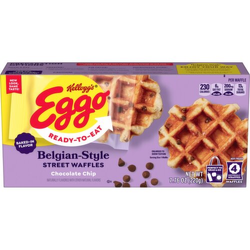 Eggo Frozen Belgian-Style Street Waffles, Chocolate Chip