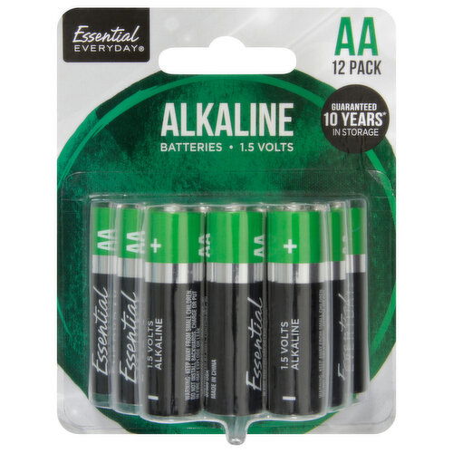 Essential Everyday Batteries, AA, 12 Pack