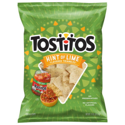 Tostitos Tortilla Chips, Triangles, Hint of Lime Flavored