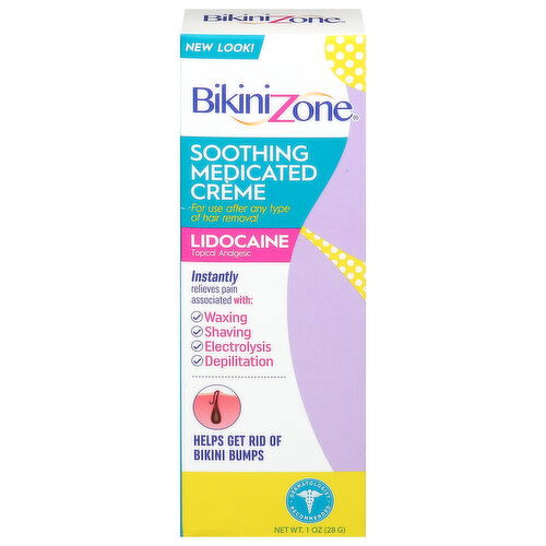 Bikini Zone Lidocaine Topical Analgesic Soothing Medicated Creme