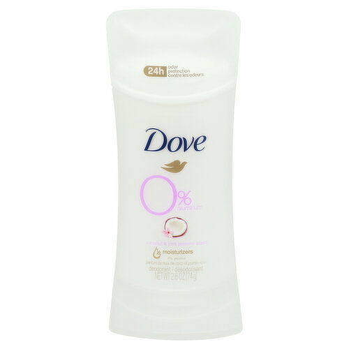 Dove 0% Aluminum Deodorant, Coconut & Pink Jasmine Scent