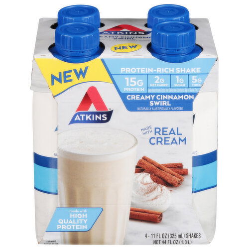 Atkins Shakes, Protein-Rich, Creamy Cinnamon Swirl