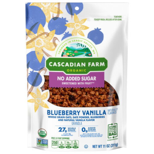 Cascadian Farm Organic No Added Sugar Blueberry Vanilla Granola