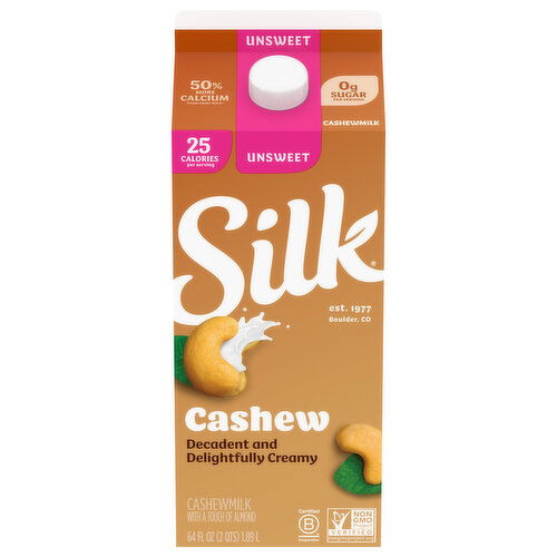 Silk Cashewmilk, with a Touch of Almond, Unsweet