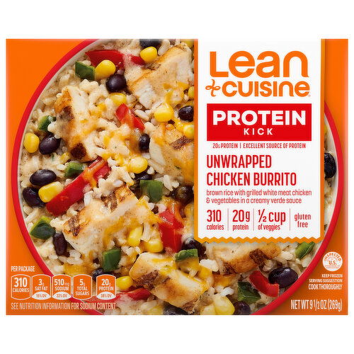 Lean Cuisine Protein Kick Burrito, Unwrapped, Chicken