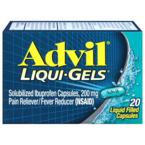 Advil Liqui-Gels Ibuprofen, Solubilized, 200 mg, Liquid Filled Capsules