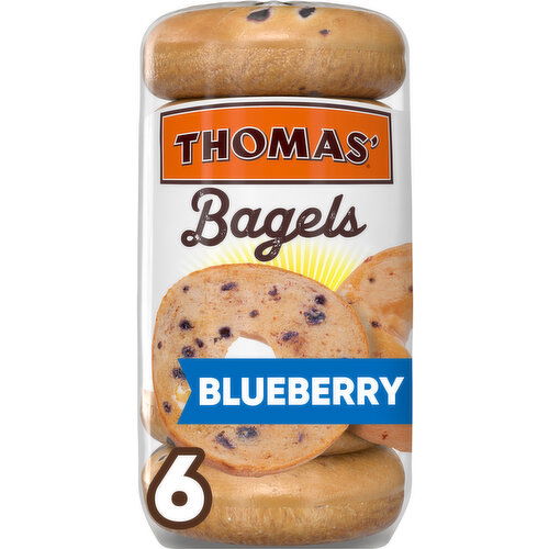 Thomas' Blueberry Pre-sliced Bagels, 6 count, 20 oz