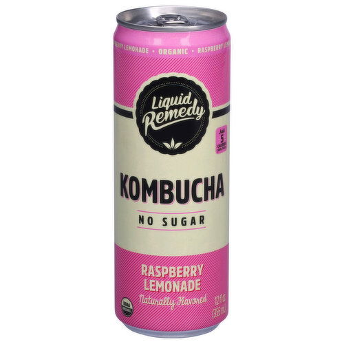 Liquid Remedy Kombucha, No Sugar, Raspberry Lemonade