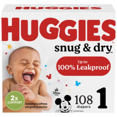 Huggies Snug & Dry Diapers, Disney Baby, 1 (8-14 lb)