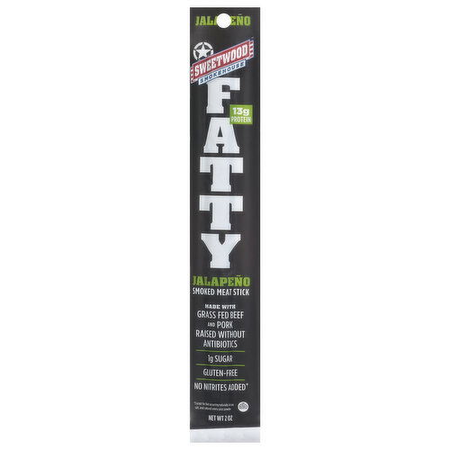 Sweetwood Smokehouse Fatty Smoked Meat Stick, Jalapeno