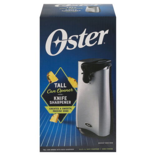 Oster Can Opener with Knife Sharpener, Tall