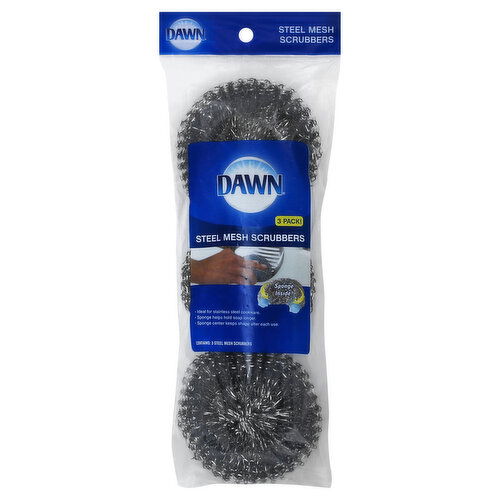 Dawn Scrubbers, Steel Mesh, 3 Pack!