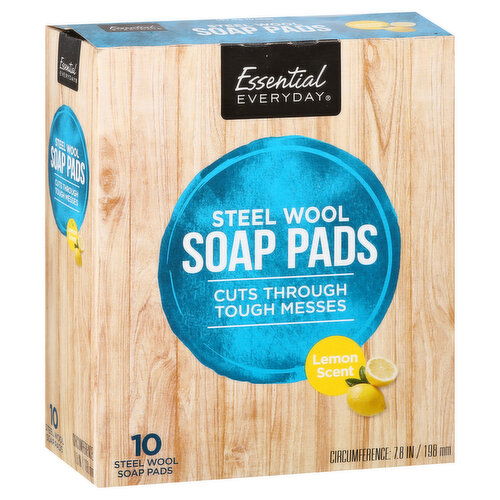 Essential Everyday Soap Pads, Steel Wool, Lemon Scent