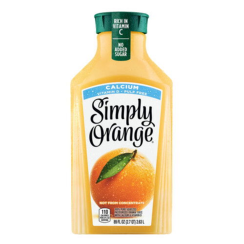 Simply Simply Orange Juice 100 Calcium 89 fluid ounce (US) Non-Refillable Plastic other Bottle Straight