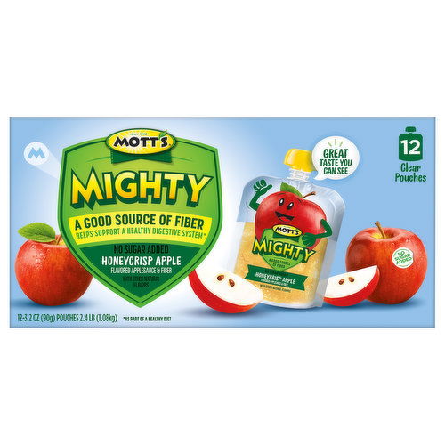 Mott's Mighty Applesauce & Fiber, Honeycrisp Apple