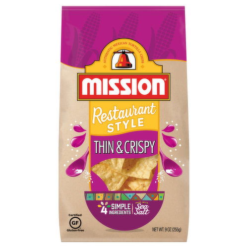 Mission Tortilla Chips, Restaurant Style, Thin & Crispy