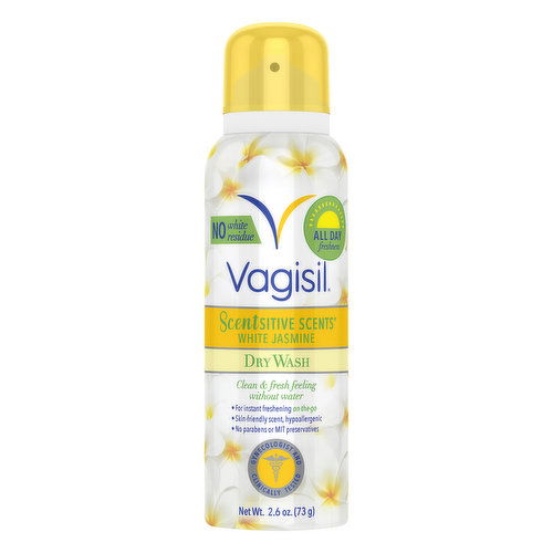 Vagisil Scentsitive Scents Dry Wash, White Jasmine
