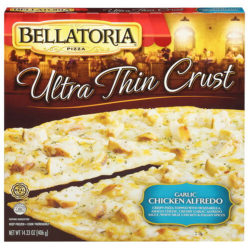 Bellatoria Ultra Thin Crust Garlic Chicken Alfredo Pizza