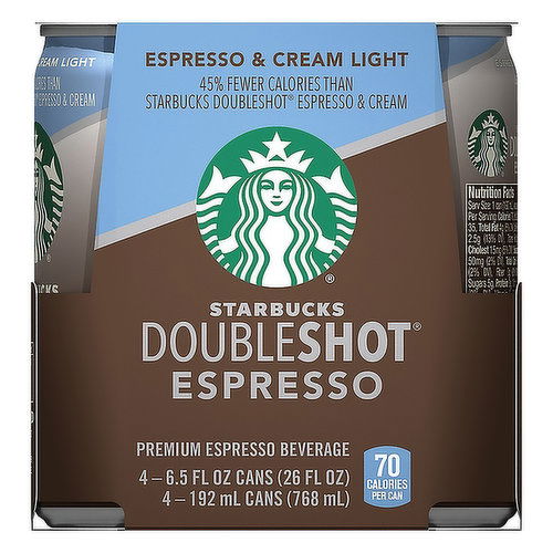 Starbucks Doubleshot Coffee Drink, Espresso And Cream