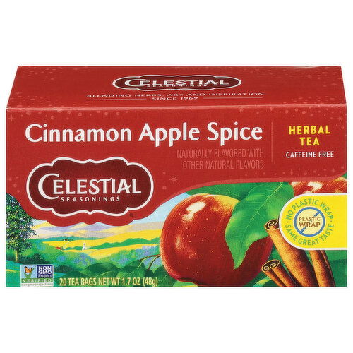 Celestial Seasonings Herbal Tea, Caffeine Free, Cinnamon Apple Spice, Tea Bags