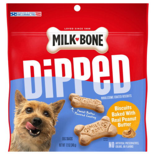 Milk-Bone Dipped Peanut Butter Flavor Coating Dog Snacks