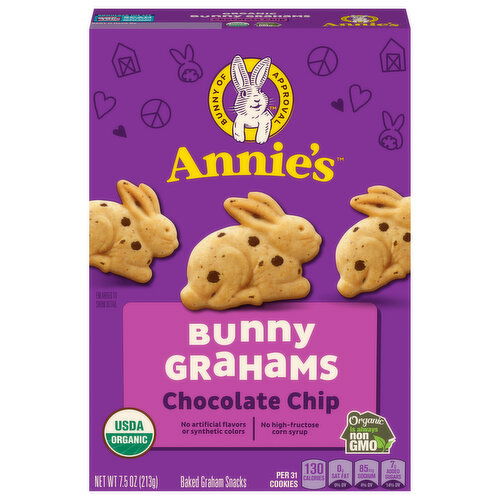 Annie's Bunny Grahams Chocolate Chip Baked Graham Snacks