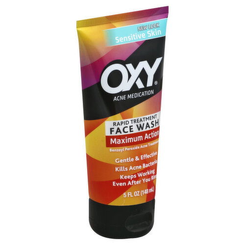 Oxy Maximum Action Face Wash, Rapid Treatment, Sensitive Skin