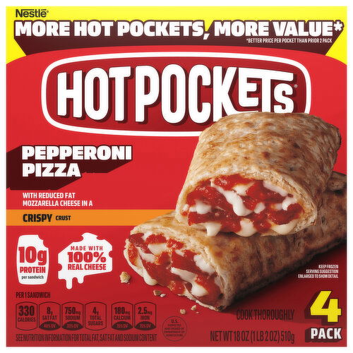 Hot Pockets Sandwich, Pepperoni Pizza, Crispy Crust