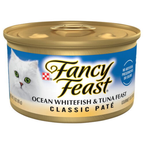 Fancy Feast Cat Food, Gourmet, Ocean Whitefish & Tuna Feast, Classic Pate