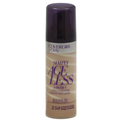 CoverGirl + Olay Simply Ageless Liquid Foundation, 3-in-1, Creamy Beige 250